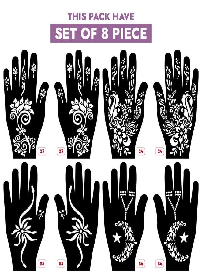 Apcute Stencil mehndi design for hands Latest Mehandi Design Stencils for Girls, womens, kids, unisex Design NO - Apcute-New-23-24-83-84 - Image 2