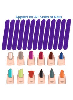 GigaGround Mini Nail Files Bulk (100 Pcs), Double Sided Emery Board Nail File For Nature Nails, Manicure Tool Set Disposable Colorful Nail File For Home Salon Use Travel Size Men Women Kids Wood Board  - Image 3