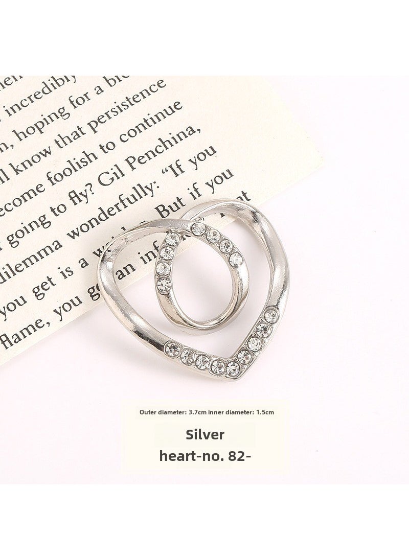 Generic Elegant Dress Knot Buckle Cashmere Coat Waist Belt Scarf Clasp Golden heart  - Image 2