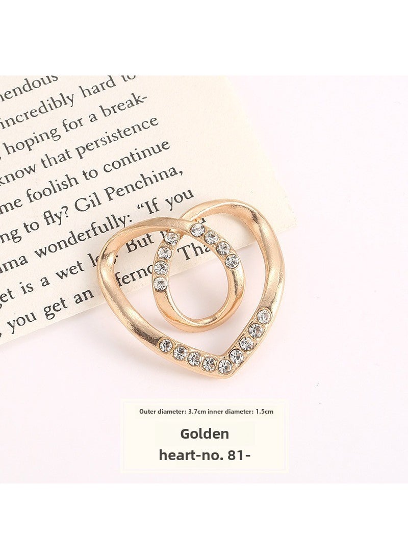 Generic Elegant Dress Knot Buckle Cashmere Coat Waist Belt Scarf Clasp Golden heart  - Image 3