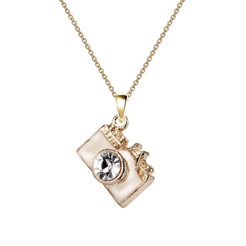 Monnel NC053 Cute White 3D Crystal Camera Charm Pendant Necklace, Standard - Image 4