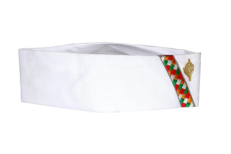 KETKAR قبعة أوتاراخند الجبلية / قبعة، قبعة برهمكامال أوتاراخند، قبعة هيماشالي (قطن أبيض) - Image 5