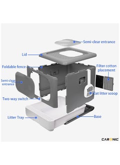 CARONIC Pet Litter Box Fully Enclosed Foldable Litter With Pets Litter Scoop Portable cat and dog Litter Enclosure Fully Enclosed Foldable Splash  - Image 5