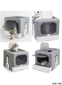 CARONIC Pet Litter Box Fully Enclosed Foldable Litter With Pets Litter Scoop Portable cat and dog Litter Enclosure Fully Enclosed Foldable Splash  - Image 2
