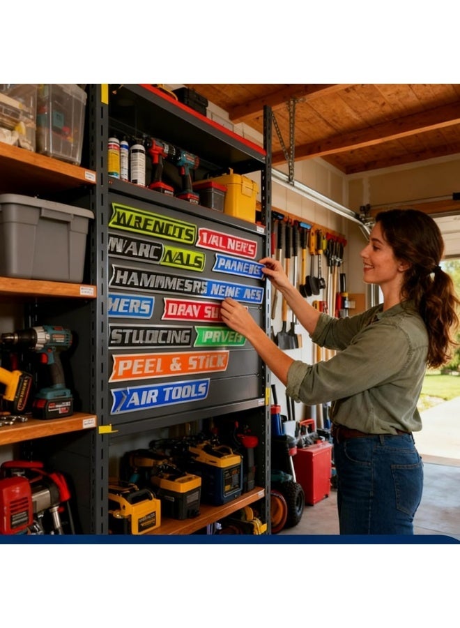 8-Piece Magnetic Toolbox Labels, 3D Printed Personalized Magnets, for Toolbox Organization, Easy-to-Read, Universal Organizing Accessories, Reusable Labels for Steel Trolley (Label Content Sent Randomly) - Image 5