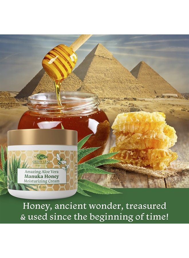 Green Leaf Naturals Manuka Honey Moisturizing Cream (4oz) Moisturizing Lotion Treatment For Psoriasis Relief - Itchy, Dry Skin Rash Healing Ointment - Skin Soothing Moisturizer For Kids, Adults, Baby Ultra Strength Honey - Image 5