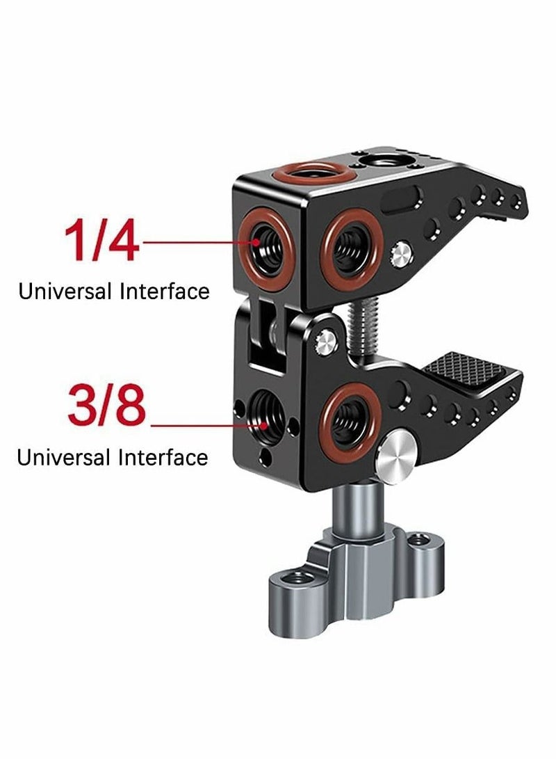 Excefore Camera Mounts and Clamps Side Arms with 3/8 and 1/4 Screw Holes Tripods for Video Shooting Action Camera Phone Clips Selfie Live Streaming  - Image 3