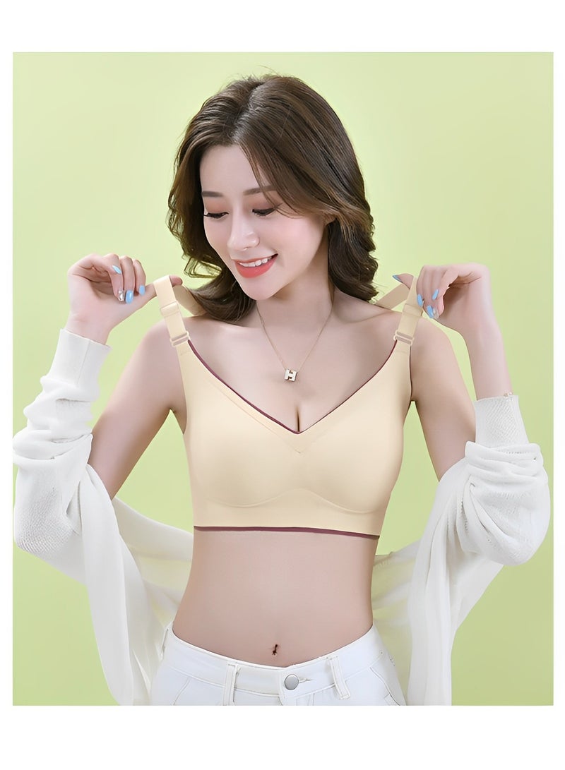 REOCLE Women's Wire-Free Push Up Bra Seamless Front Closure Lace Butterfly Daily Bra Butterfly Embroidery Front Closure Bra Adjustable Butterfly Back Bras - Image 3