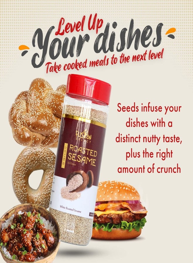 Fusion Select Roasted White Sesame Seeds - Natural Toasted Sesame Seeds - Crispy, Crunchy, Nutty Taste for Asian, Mediterranean & Middle Eastern Cuisine - Salad, Soup, Noodle & Sushi Topping - Image 3