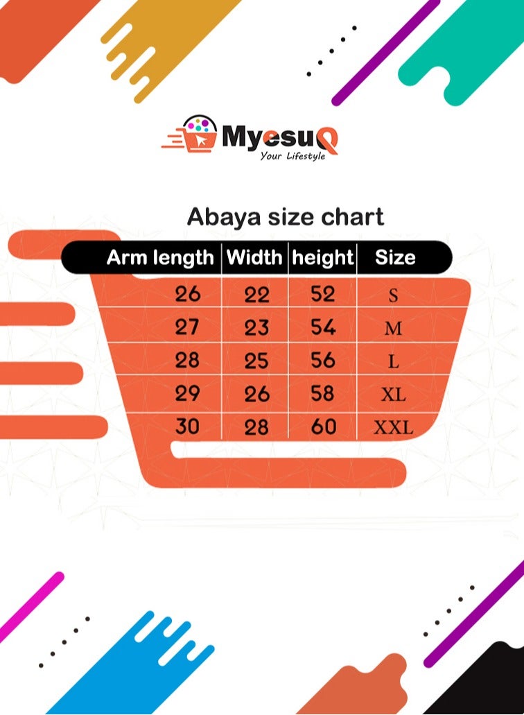 MyesuQ Black abaya with checkered fabric - Image 5