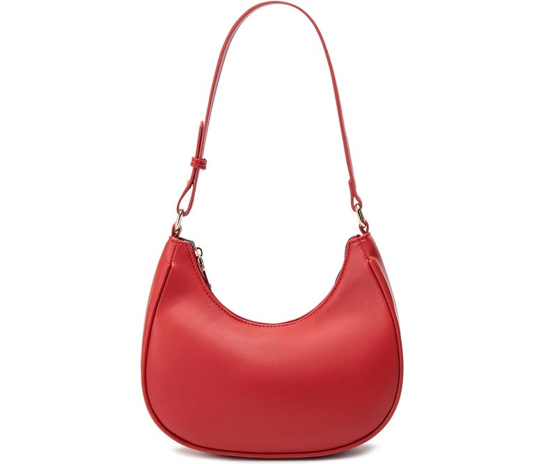 WSRYDJDL Crescent Shoulder Bags for Women Cute Hobo Tote Handbag Under the Arm Purses Mini Clutch Purse with Zipper Closure (Red) - Image 1
