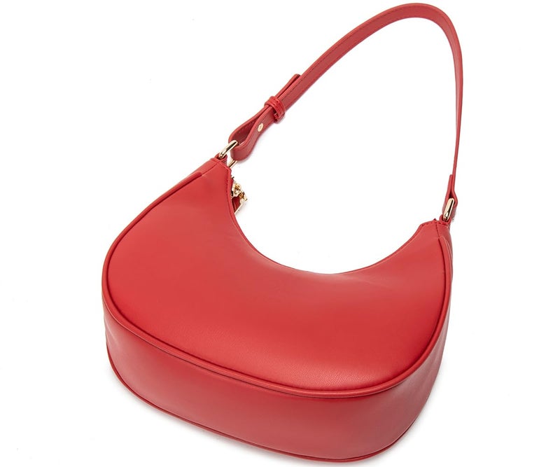 WSRYDJDL Crescent Shoulder Bags for Women Cute Hobo Tote Handbag Under the Arm Purses Mini Clutch Purse with Zipper Closure (Red) - Image 4