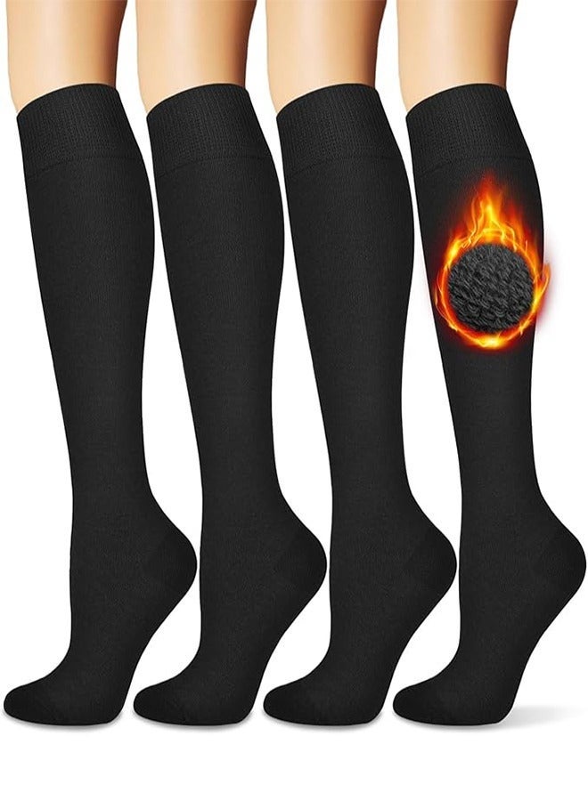 Lynacz Original Women's Thick Thermal Boot Socks for Running & Hiking, Black - Image 1