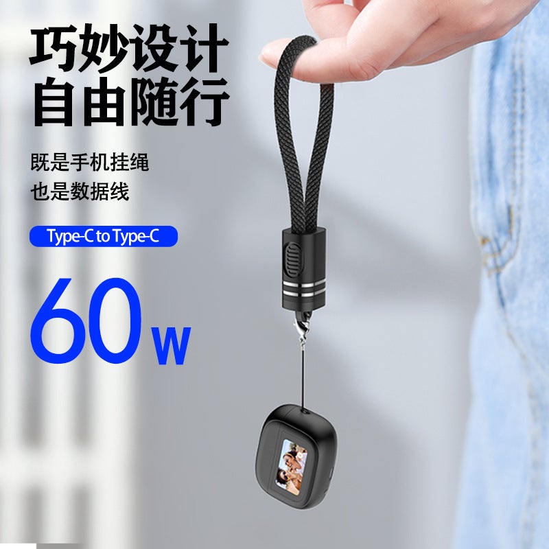 Keychain Lanyard Dual Type-C Charging Cable PD Fast Charging for iPhone 15 - Image 2