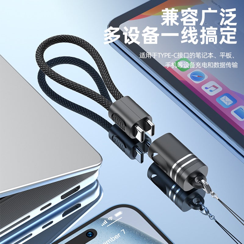 Keychain Lanyard Dual Type-C Charging Cable PD Fast Charging for iPhone 15 - Image 4