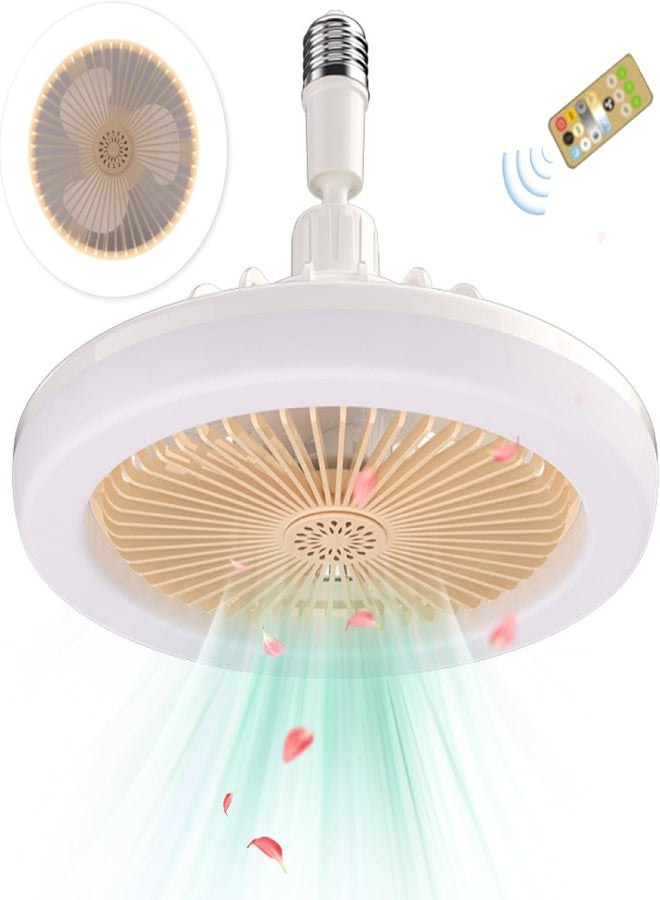 AROAQ Ceiling Fan for Bedroom, Ceiling Fan with Light and Remote Control, Modern Dimmable E27 LED Smart Ceiling Fan, 3 Wind Speed Ceiling Fan - Image 1