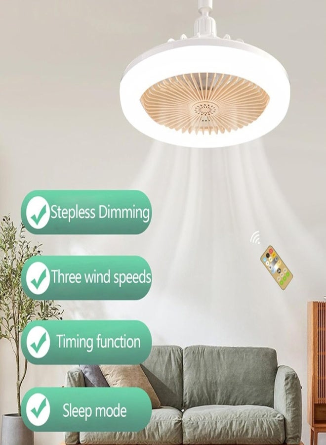 AROAQ Ceiling Fan for Bedroom, Ceiling Fan with Light and Remote Control, Modern Dimmable E27 LED Smart Ceiling Fan, 3 Wind Speed Ceiling Fan - Image 2