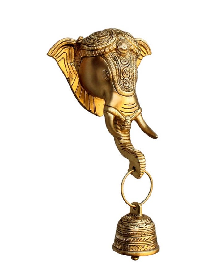 StonKraft Beautiful Elephant Face Door Knocker/ Door Decor With Brass Bell For Door Decor and Wall Decor - Image 1