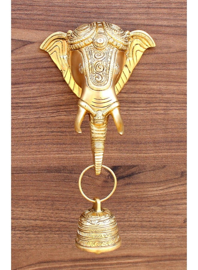 StonKraft Beautiful Elephant Face Door Knocker/ Door Decor With Brass Bell For Door Decor and Wall Decor - Image 3
