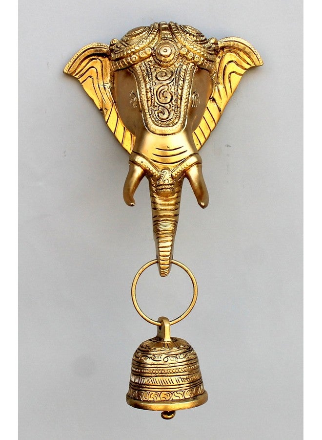 StonKraft Beautiful Elephant Face Door Knocker/ Door Decor With Brass Bell For Door Decor and Wall Decor - Image 5
