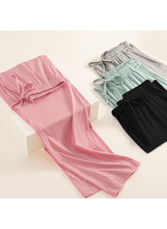 LANG SHA Langsha Women's Modal Loose Comfortable Plus Size Spring And Autumn Long Pants Solid Color Simple Style Can Be Worn Outside Women's Home Pants - Image 2