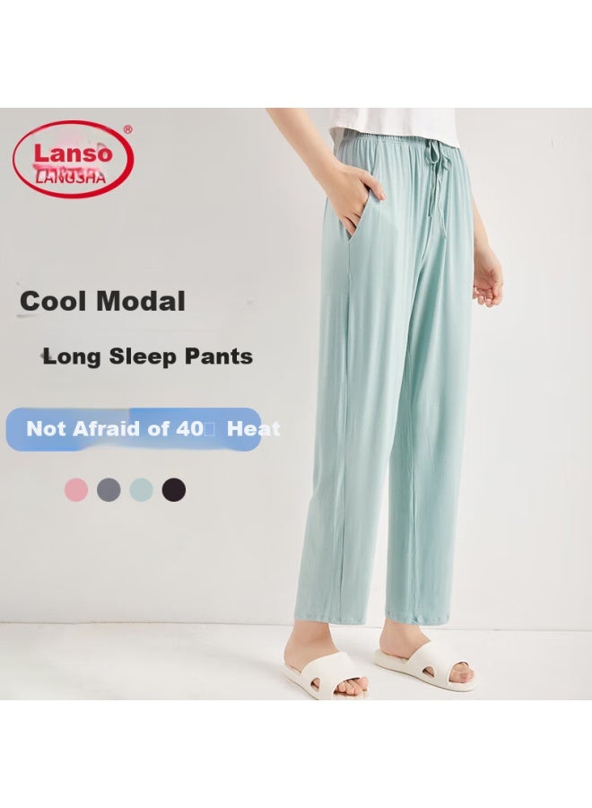 LANG SHA Langsha Women's Modal Loose Comfortable Plus Size Spring And Autumn Long Pants Solid Color Simple Style Can Be Worn Outside Women's Home Pants - Image 4