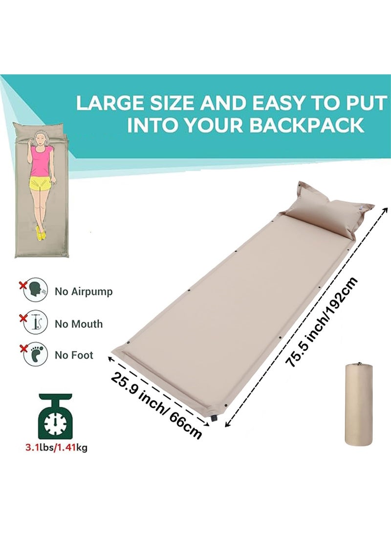 Outdoor Sleeping Mat Camping Inflatable Mat Travel Mat Folding Bed Moisture-Proof Ultra-Light Air Mattress Suitable for Hiking (Single Floor Mat) - Image 2