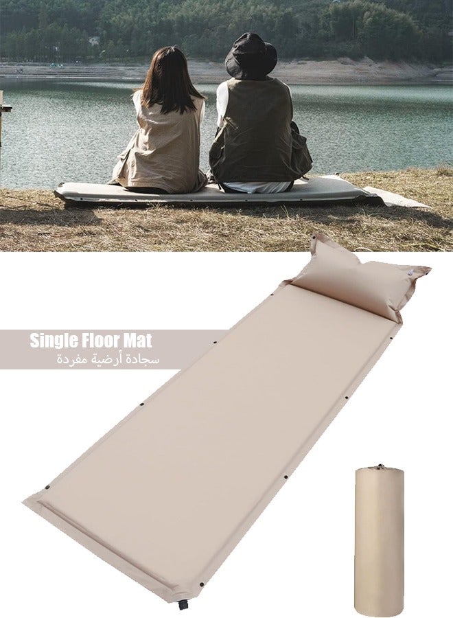 Outdoor Sleeping Mat Camping Inflatable Mat Travel Mat Folding Bed Moisture-Proof Ultra-Light Air Mattress Suitable for Hiking (Single Floor Mat) - Image 1