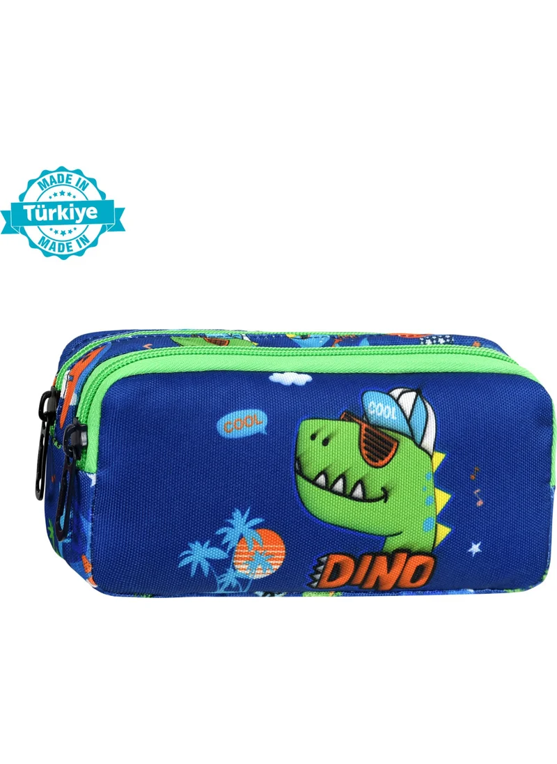 واديل Dinosaur Patterned 2 Pocket Pencil Case