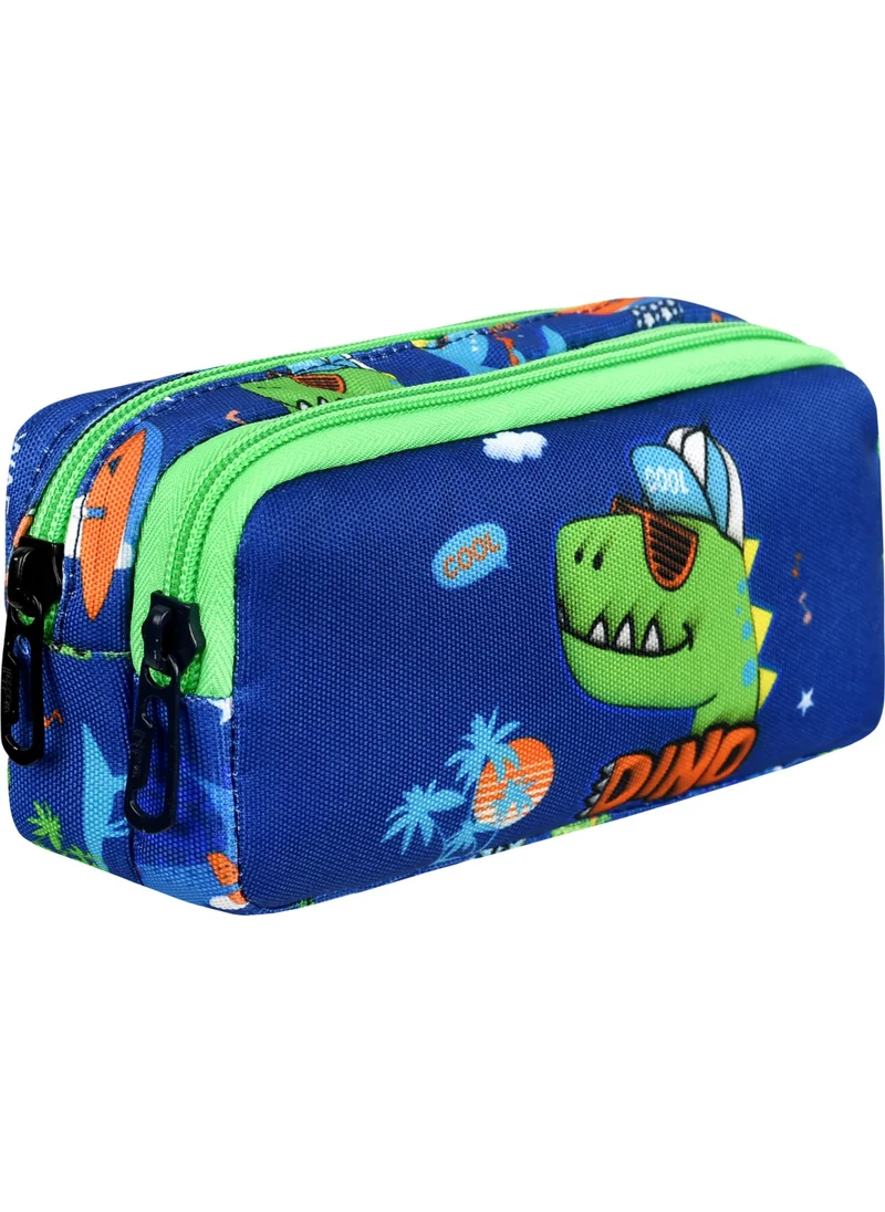واديل Dinosaur Patterned 2 Pocket Pencil Case