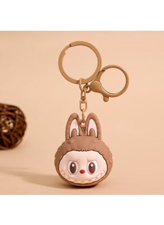 Generic Cute Labubu Keychain 3D Pony Charm for Backpacks Teeth rabbit-[brown] 