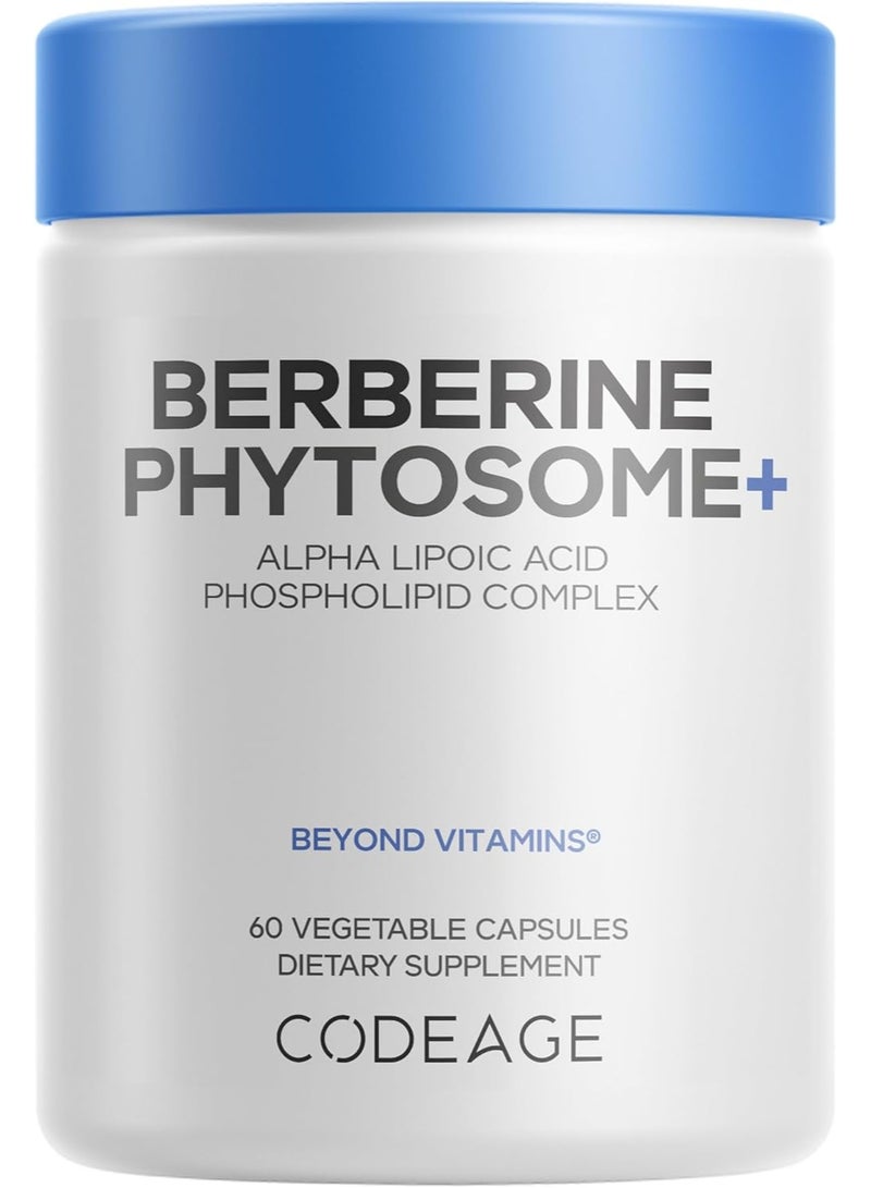 Codeage Berberine Phytosome Supplement - Berberine HCL, Alpha Lipoic Acid, Phospholipid Complex - 2-Month Supply - Berberine HCL - Berberine Hydrochloride - Gluten-Free, Non-GMO - 60 Capsules - Image 1