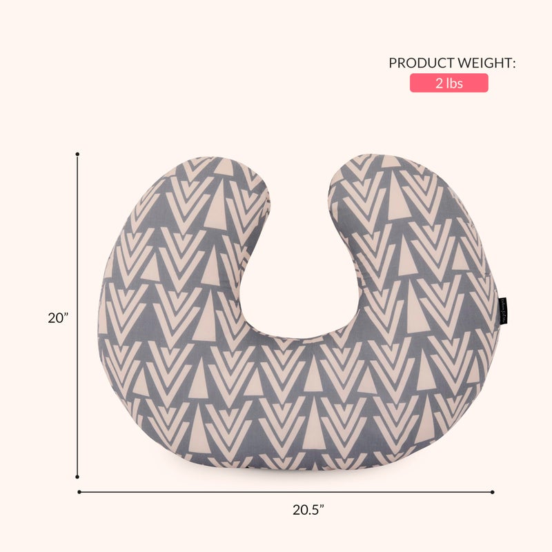Dream On Me Beeboo Nursing Pillow and Positioner, Breastfeeding and Bottlefeeding Pillow, Removable and Washable Pillow Cover, Soft and Breathable Fabric, Taupe - Image 3