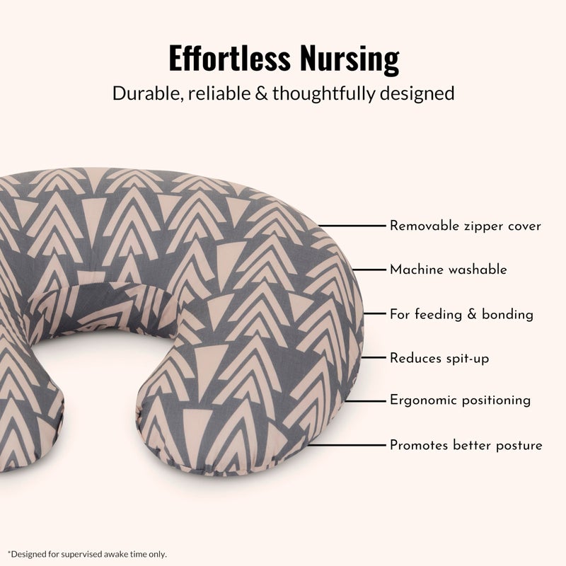 Dream On Me Beeboo Nursing Pillow and Positioner, Breastfeeding and Bottlefeeding Pillow, Removable and Washable Pillow Cover, Soft and Breathable Fabric, Taupe - Image 5