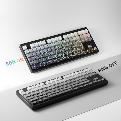 FunHub Shine Through PBT Keycaps - Black Double Shot Side Printed Backlit Keycaps Set 133 Keys 60% 65% 75% 100% Cherry Profile,Gradient Topographic Custom Key Caps for MX Switch Gaming Keyboards - Image 5