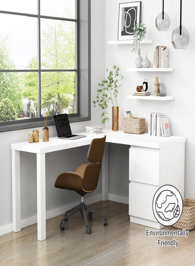Forbena White Floating Shelves for Wall Decor, 24 Inches Long Wall Shelves for Bedroom Storage, Large Deep Hanging Shelves for Bathroom Office Laundry Living Room Book Kitchen Closet -Set of 3 - Image 3