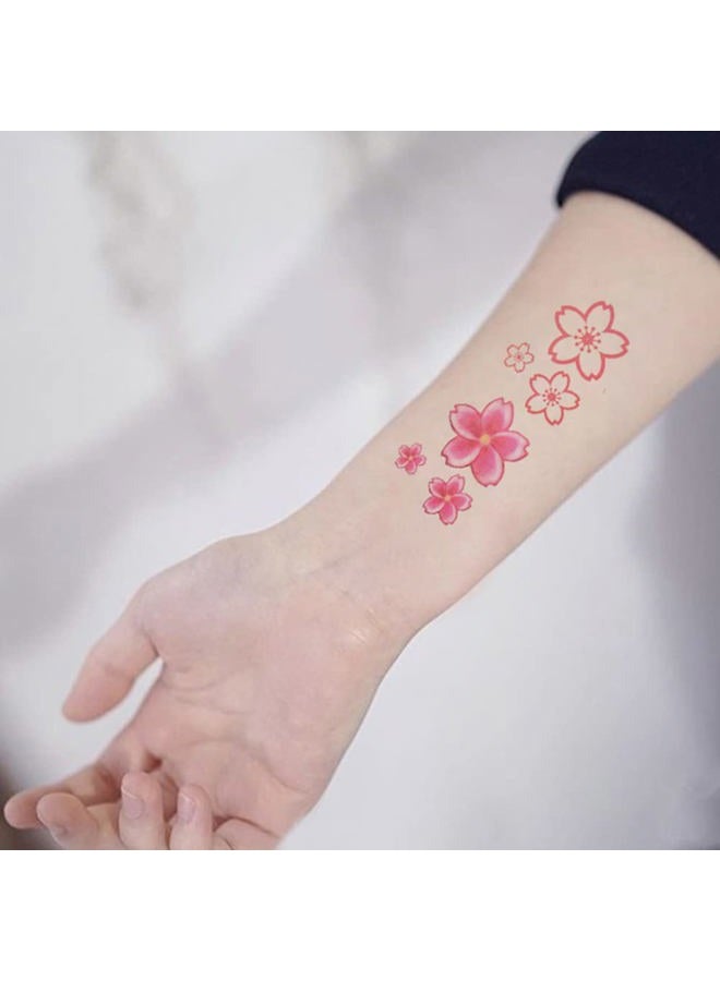 Oottati Small Cute Temporary Tattoo Flowers Heart Cat Finger (Set of 2) - Image 5