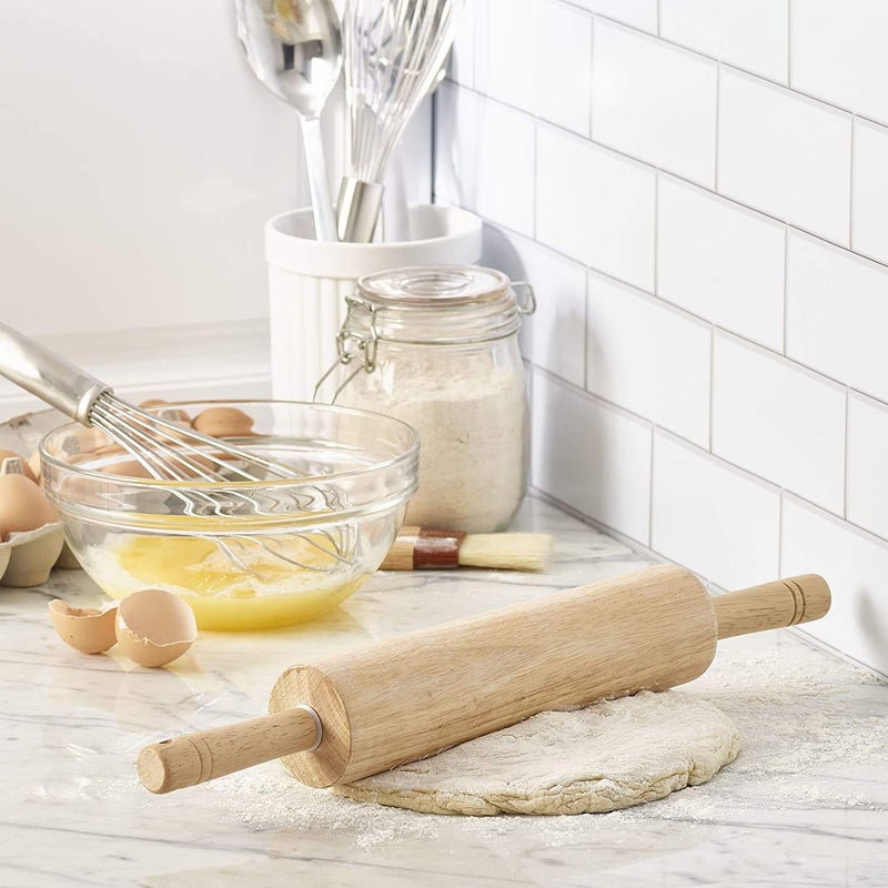 Bamber Wood Rolling Pin for Baking Small Wooden Rolling Dowel Stick Dough Roller for Cookie Dumpling Pastry Pizza Tortilla, 13.4'' by 1.2'' - Image 3