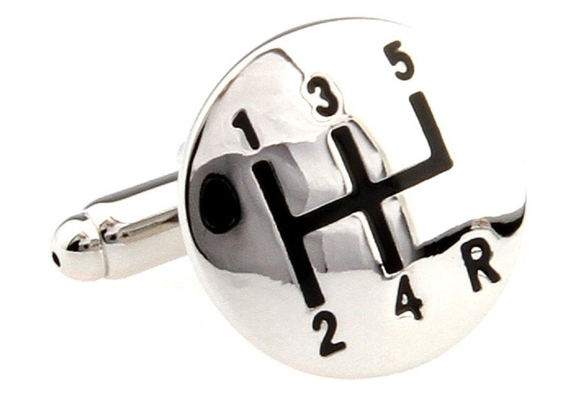 MRCUFF 5 Speed Gear Stick Shifter Shift Knob Car Auto Racing Race Pair Cufflinks in a Presentation Gift Box & Polishing Cloth - Image 1