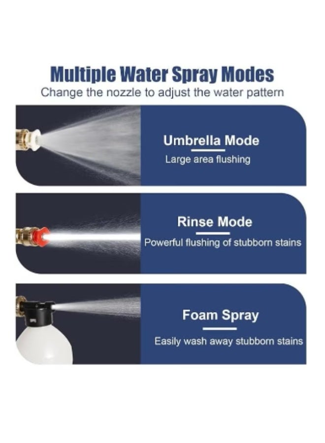 Portable High Pressure Water Gun,Rechargeable Cordless Pressure Washer With Tow 48V Lithium Battery, 5 m Hose and 3 Nozzles, Portable Washer Gun or Electric Washing Gun for Washing Cars, Floors, Garden. - Image 3