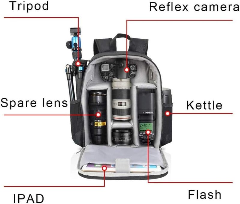 eWINNER Waterproof DSLR Camera Backpack with 15.6-inch Laptop Compartment - Image 3