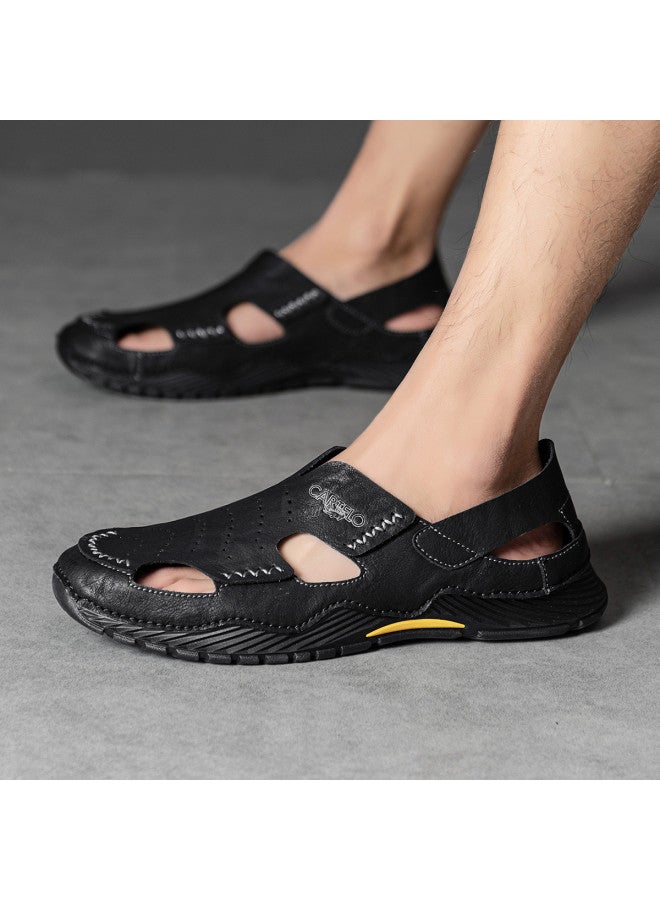 CARTELO Fresh And Breathable】handmade Men's Sandals, Outdoor Casual Leather Sandals, Beach Sandals, Versatile Men's Sandals - Image 5