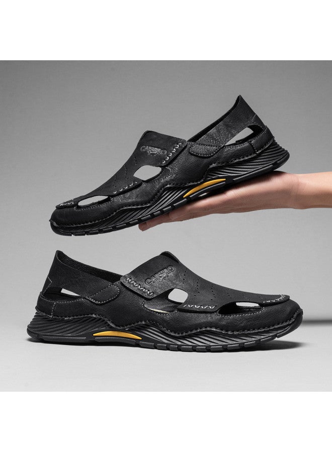 CARTELO Fresh And Breathable】handmade Men's Sandals, Outdoor Casual Leather Sandals, Beach Sandals, Versatile Men's Sandals - Image 4