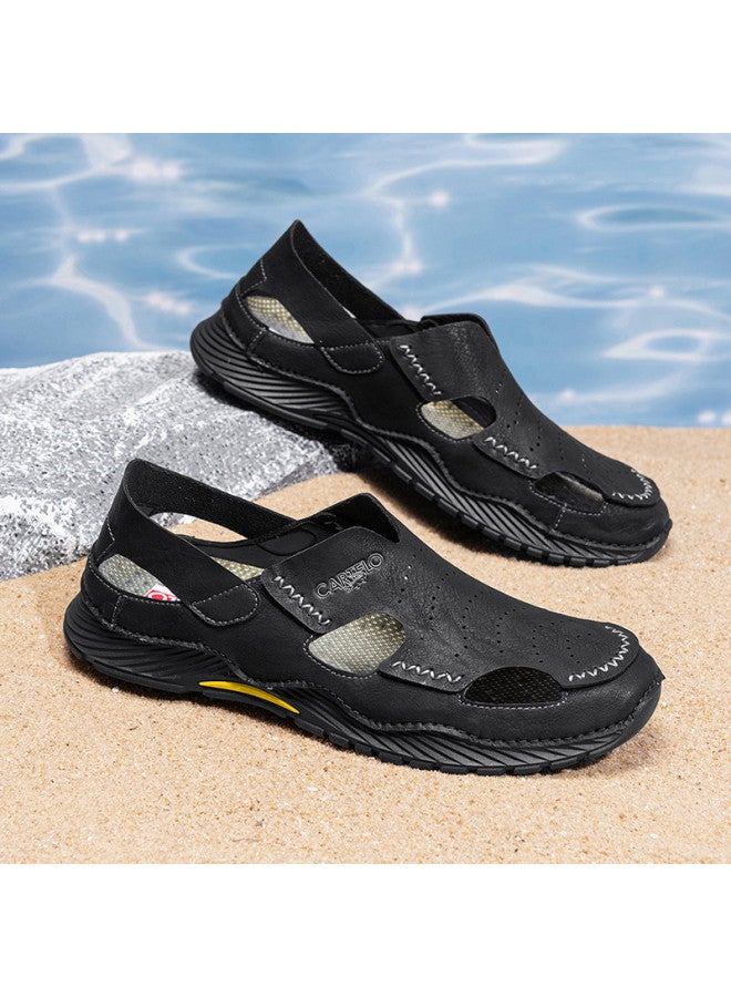 CARTELO Fresh And Breathable】handmade Men's Sandals, Outdoor Casual Leather Sandals, Beach Sandals, Versatile Men's Sandals - Image 3