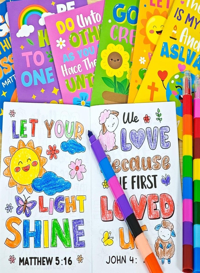 Cinrobiye 24 PCS Bible Coloring Books Religious Inspirational Holiday Activity Coloring Book Christian Party Favors Gift Prizes Goodie Bags Fillers Stuffers for Sunday School Church Activities - Image 3