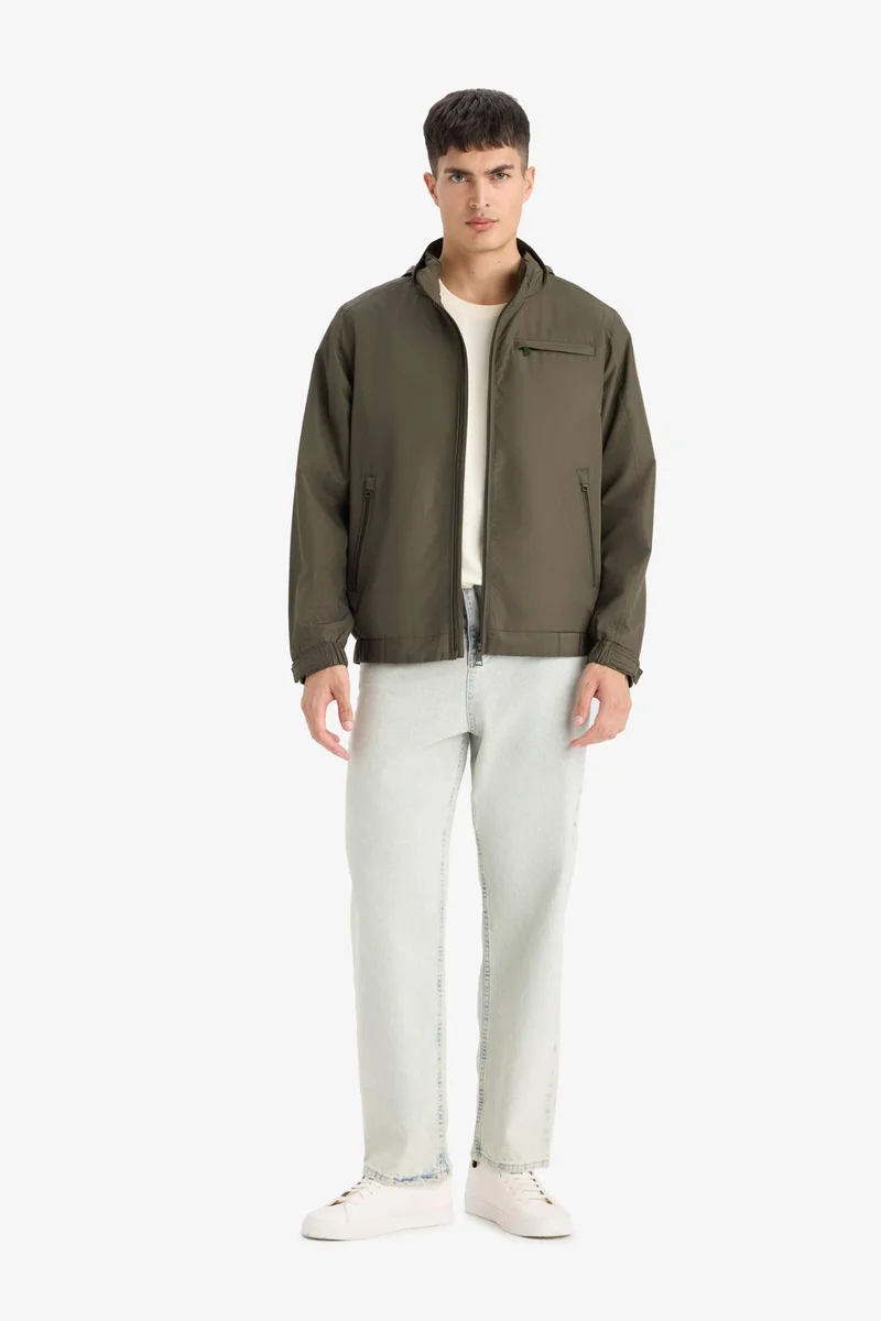 ديفاكتو Regular Fit Cotton Lined Zippered Waterproof Jacket