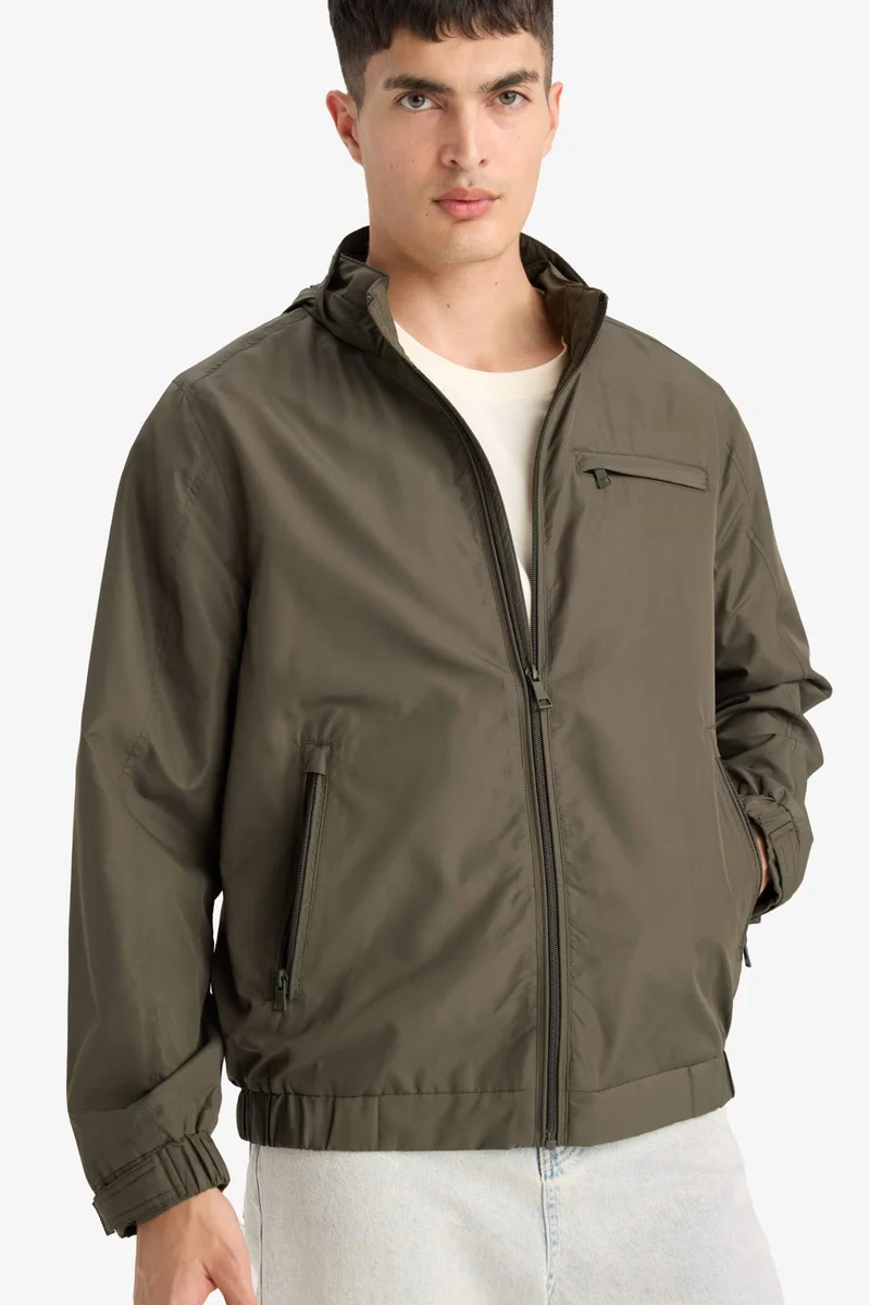 ديفاكتو Regular Fit Cotton Lined Zippered Waterproof Jacket