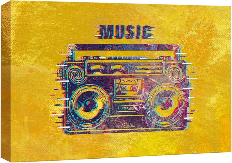 wall26 Vintage Techno-Style Music Boombox Canvas Print - Image 1