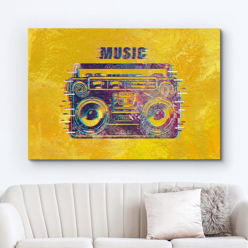 wall26 Vintage Techno-Style Music Boombox Canvas Print - Image 2