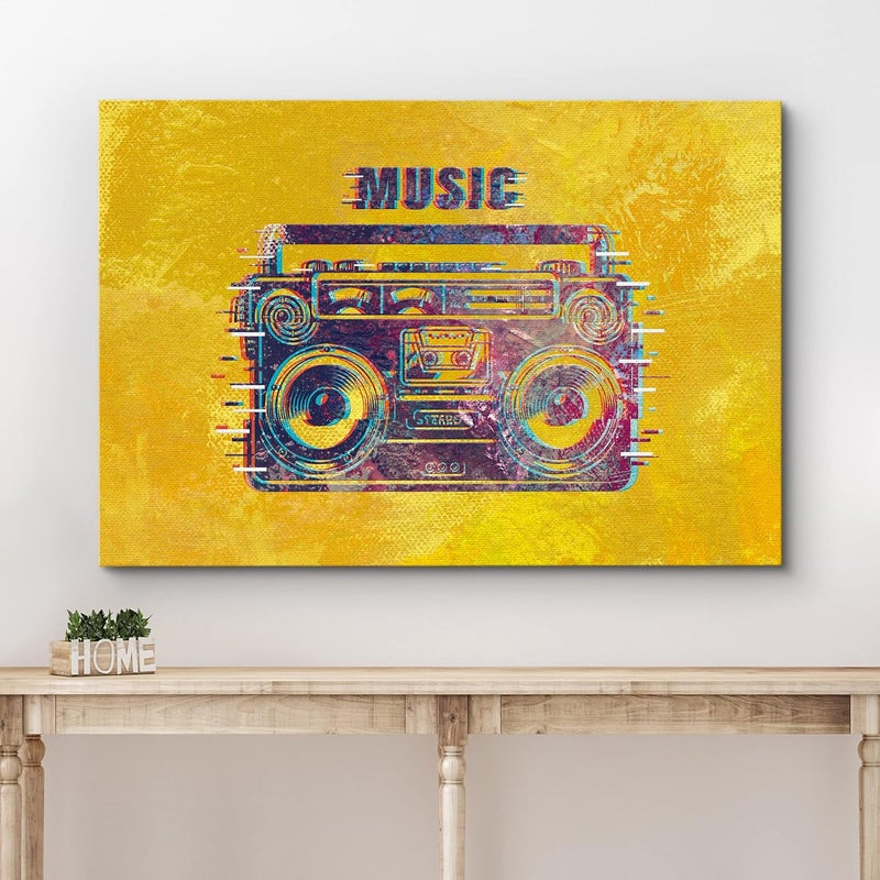 wall26 Vintage Techno-Style Music Boombox Canvas Print - Image 3